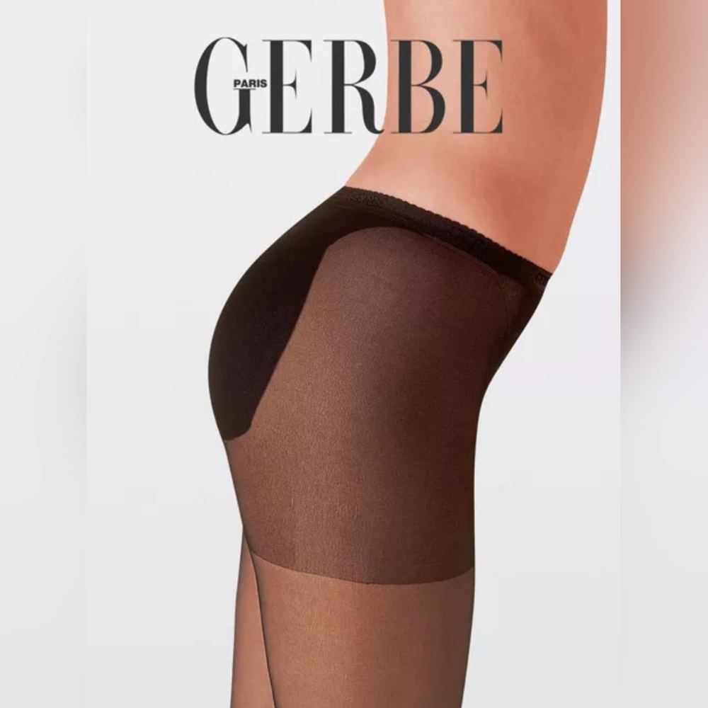 Gerbe Paris PULP' UP hosiery sheer 20 Den tight curves shape panty Black
